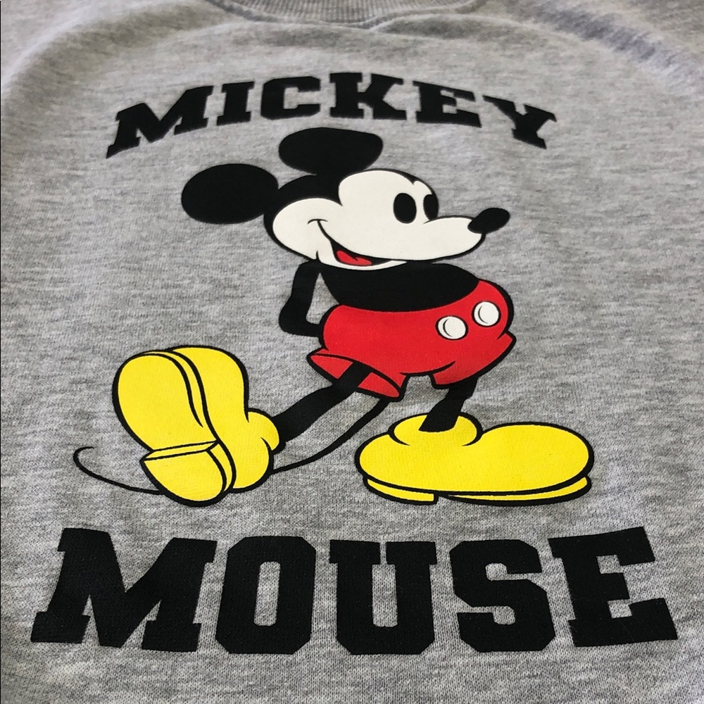 Disney Mickey Mouse Crewneck Sweatshirt – Heather Gray – YL  (14–16) - Picture 5 of 13